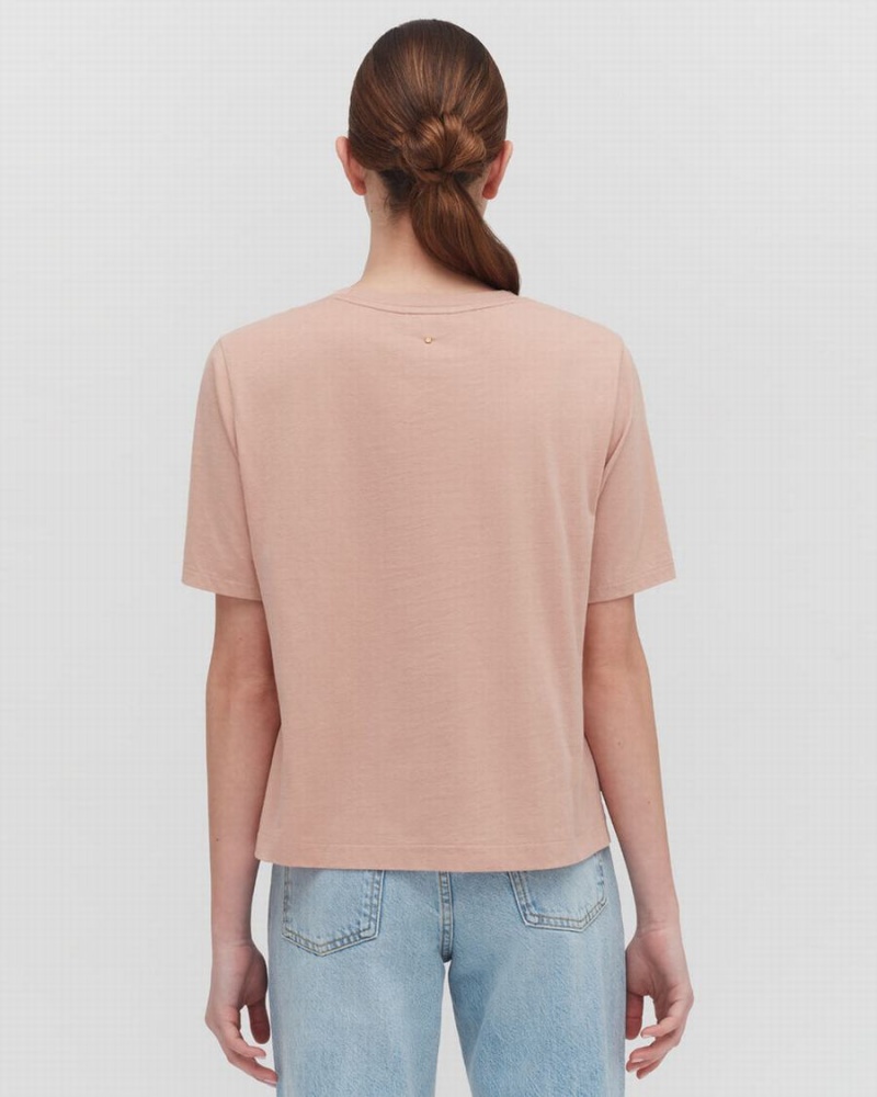 Cuyana Pima Cropped Tee T-shirts Damen Rosa | JBJ716KL