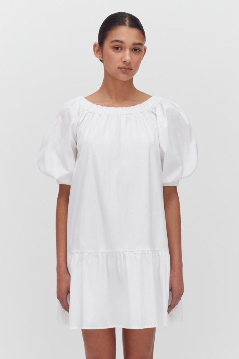 Cuyana Poplin Off The Shoulder Kleid Damen Weiß | TPR2655QL