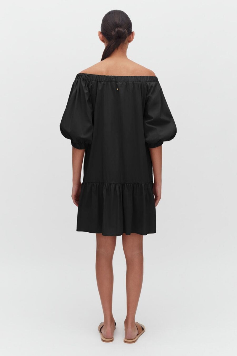 Cuyana Poplin Off The Shoulder Kleid Damen Schwarz | RRT9543NN