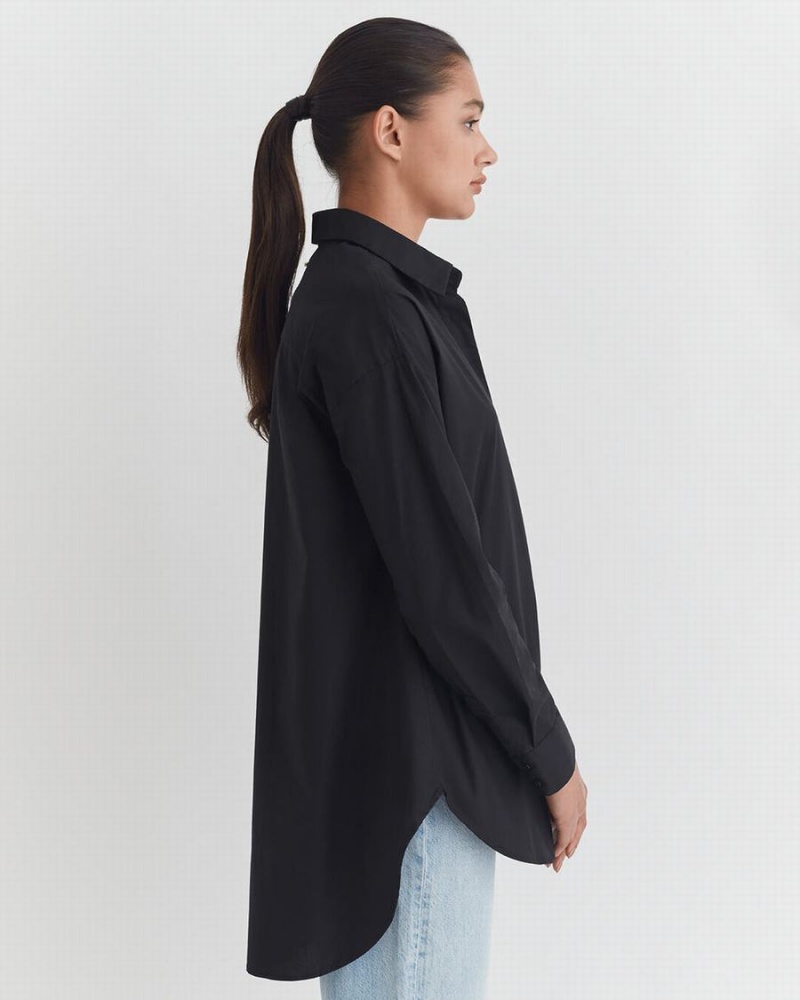 Cuyana Poplin Oversized Hemd Damen Schwarz | RNG7611PO