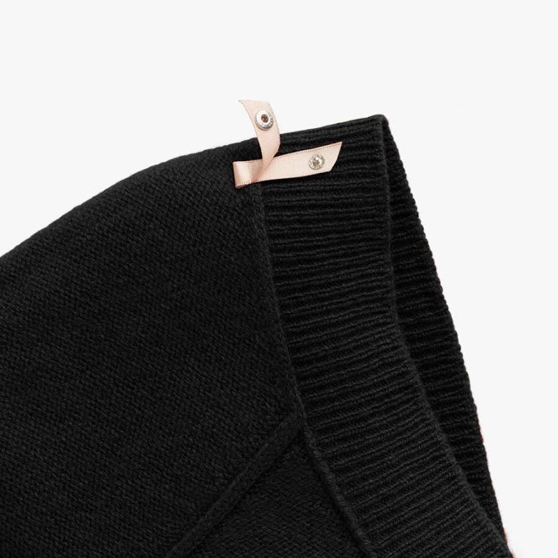 Cuyana Recycled Cashmere Deep V-Neck Pullover Damen Schwarz | TBQ7185MZ