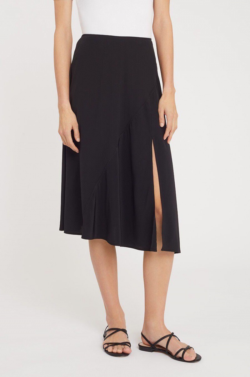 Cuyana Silk Asymmetrical Röcke Damen Schwarz | GBI7484MR