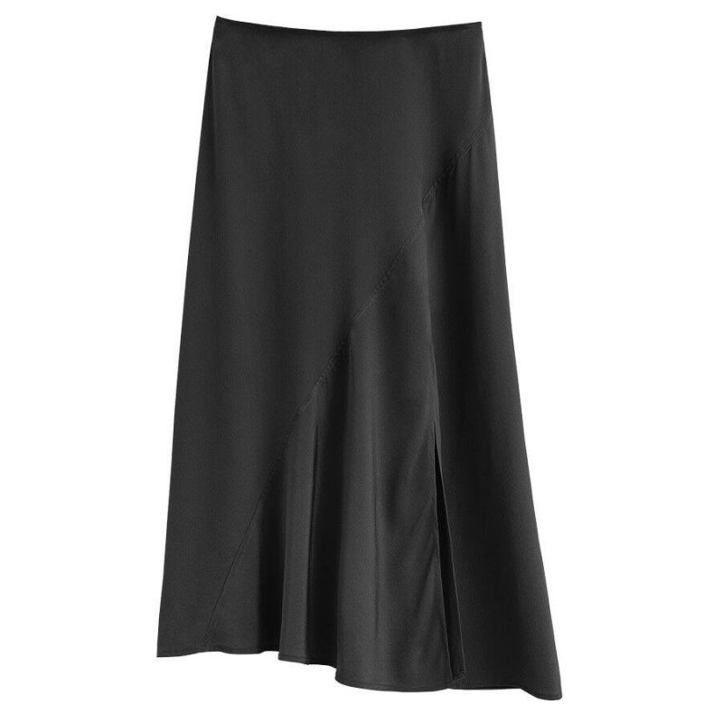 Cuyana Silk Asymmetrical Röcke Damen Schwarz | GBI7484MR