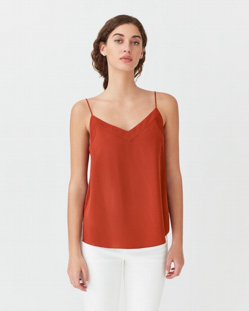 Cuyana Silk Cami Muskelshirt Damen Orange | MXX3117GS