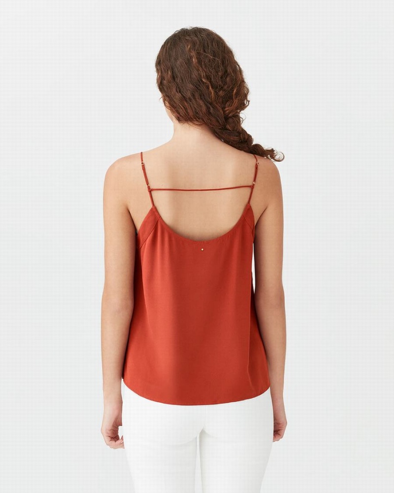 Cuyana Silk Cami Muskelshirt Damen Orange | MXX3117GS