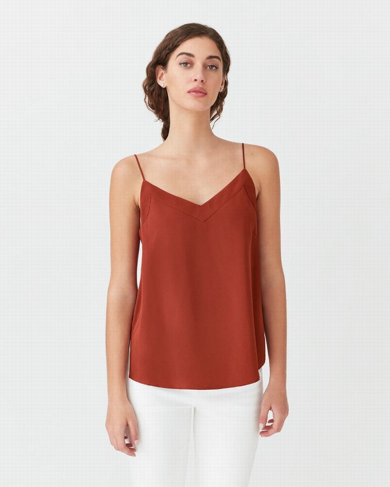 Cuyana Silk Cami Muskelshirt Damen Rot | SBE5492HL