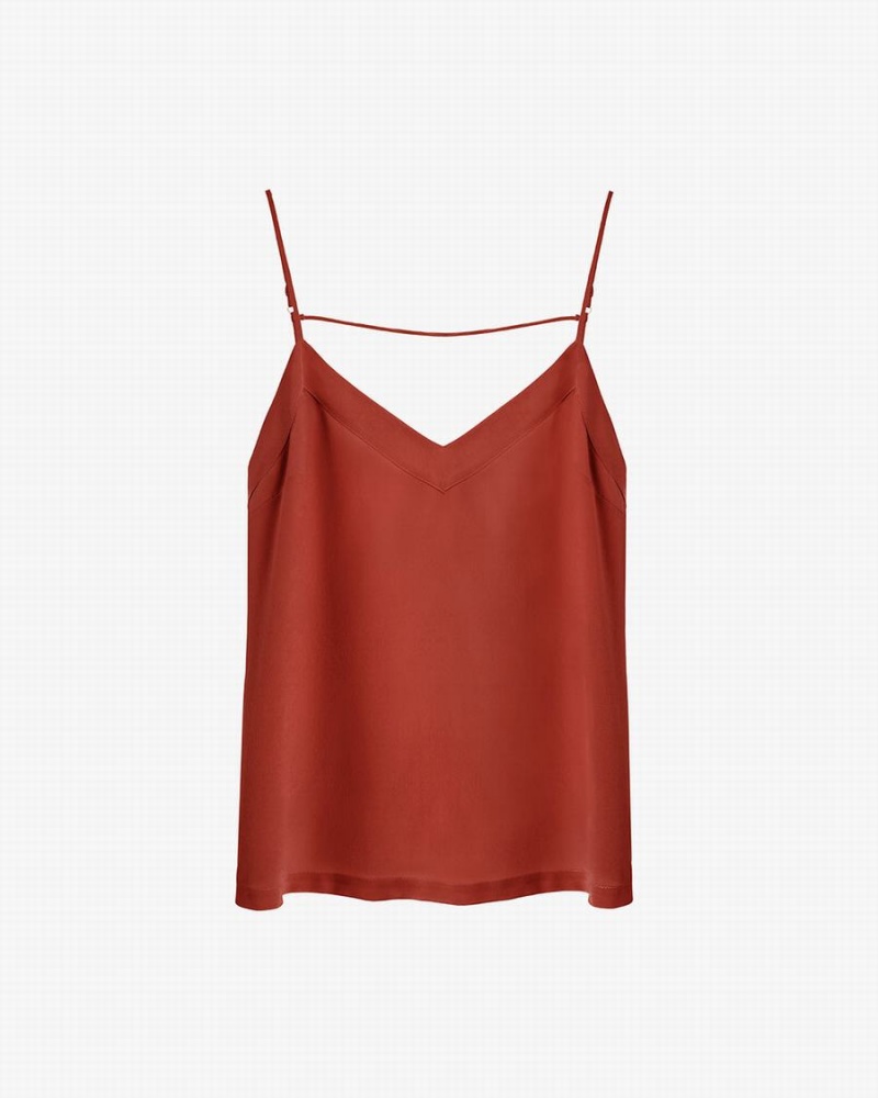 Cuyana Silk Cami Muskelshirt Damen Rot | SBE5492HL