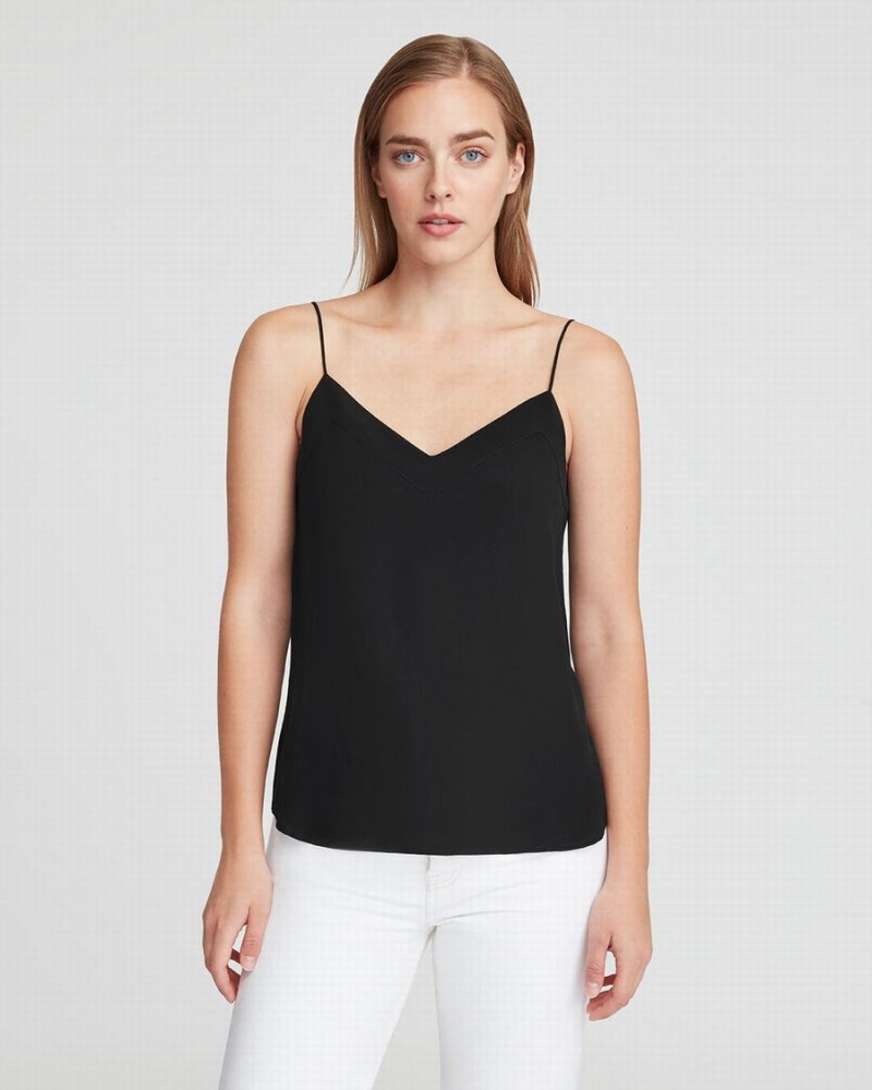 Cuyana Silk Cami Muskelshirt Damen Schwarz | BBV8741JM