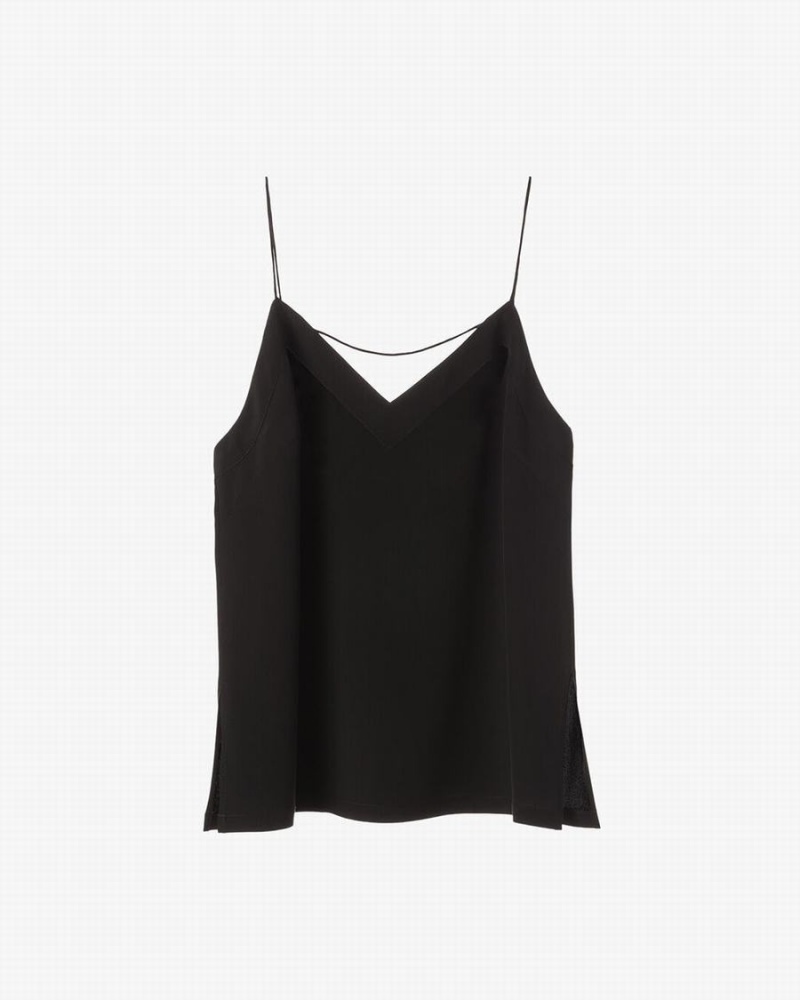 Cuyana Silk Cami Muskelshirt Damen Schwarz | BBV8741JM