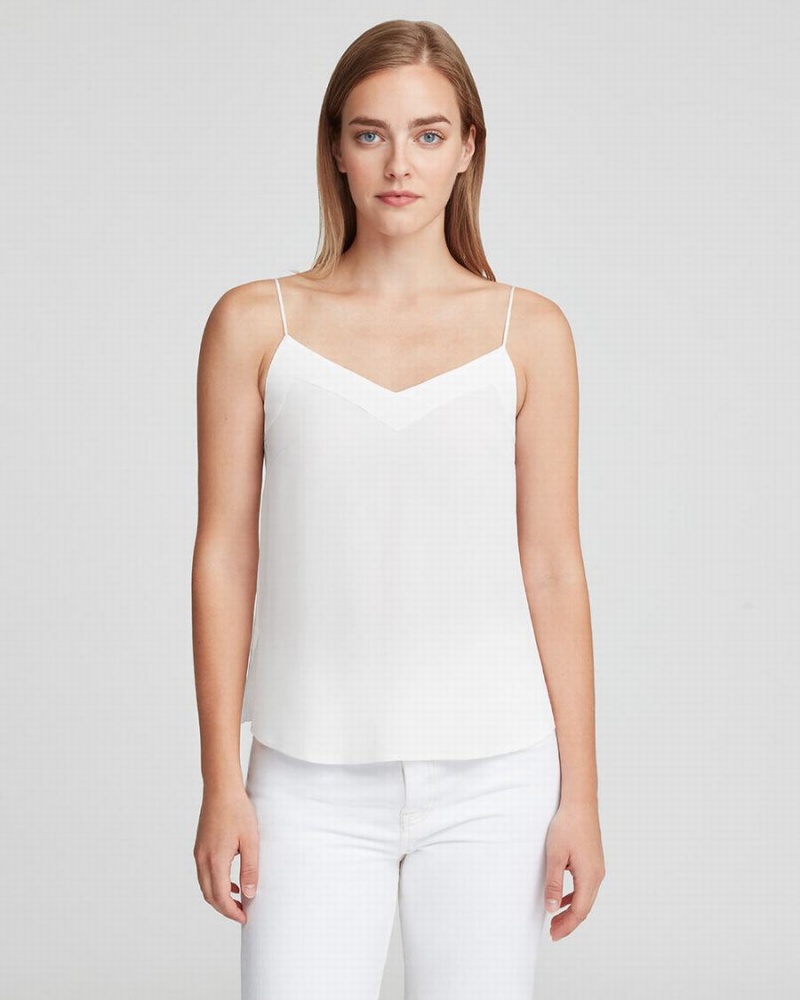 Cuyana Silk Cami Muskelshirt Damen Weiß | SLZ544VD