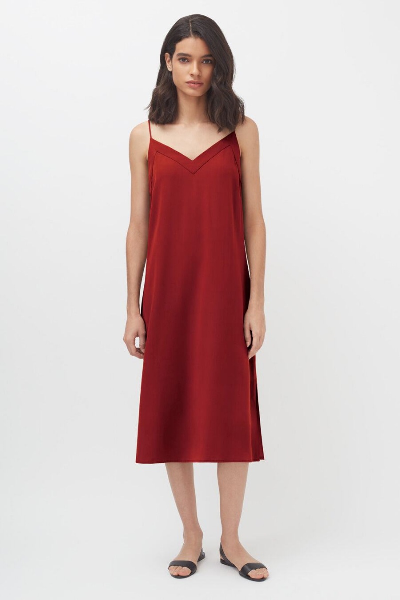 Cuyana Silk Slip Kleid Damen Rot | FVZ2240XV