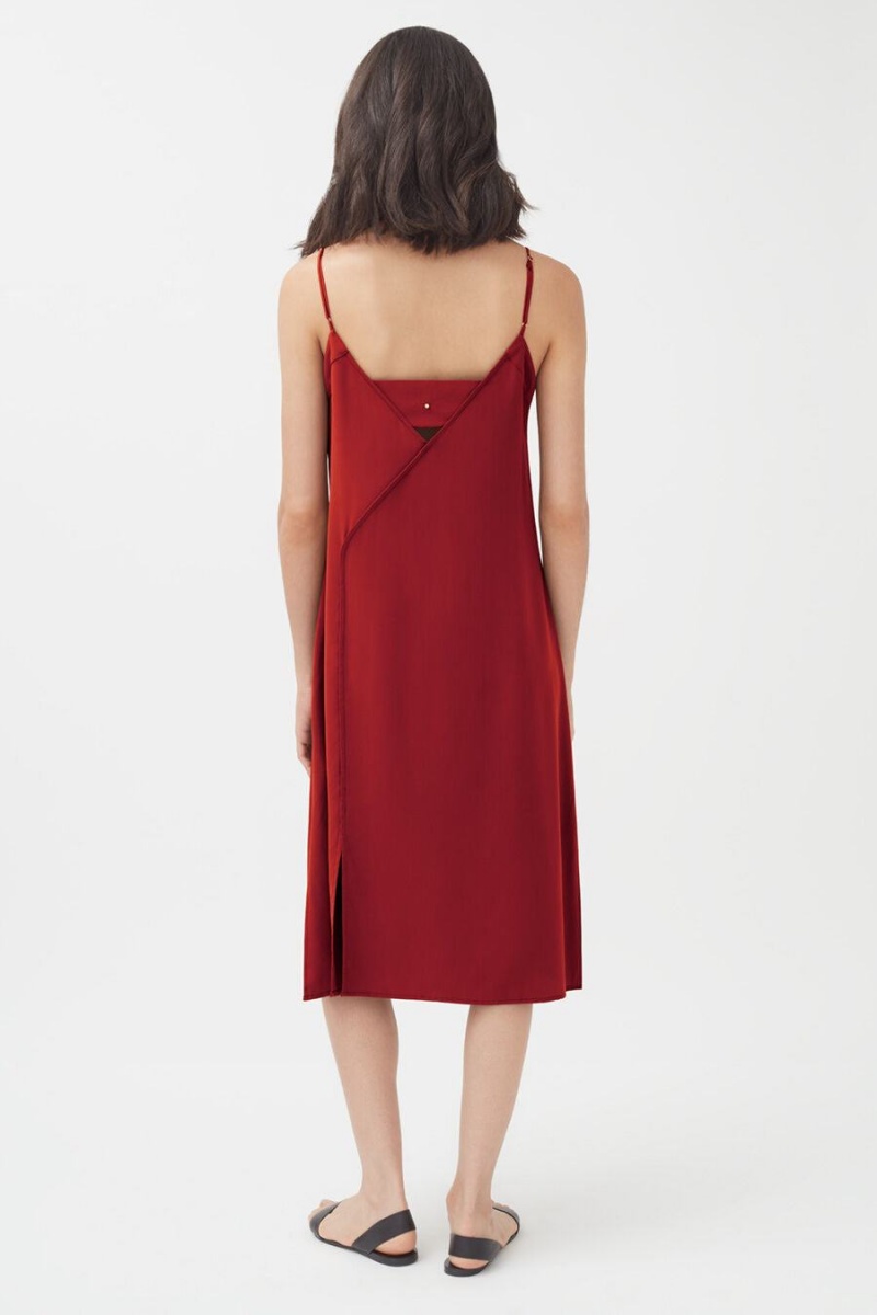 Cuyana Silk Slip Kleid Damen Rot | FVZ2240XV