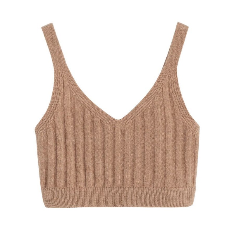 Cuyana Single-Origin Cashmere Bralette Muskelshirt Damen Braun | NMD781TY