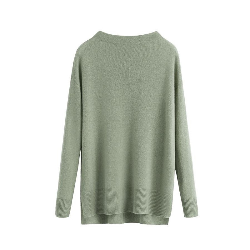 Cuyana Single-Origin Cashmere Funnel Neck Pullover Damen Grün | FBG929JV