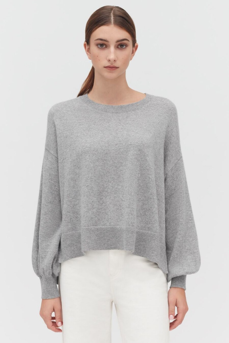 Cuyana Single-Origin Cashmere Open Side Pullover Damen Hellgrau | IMK766JF