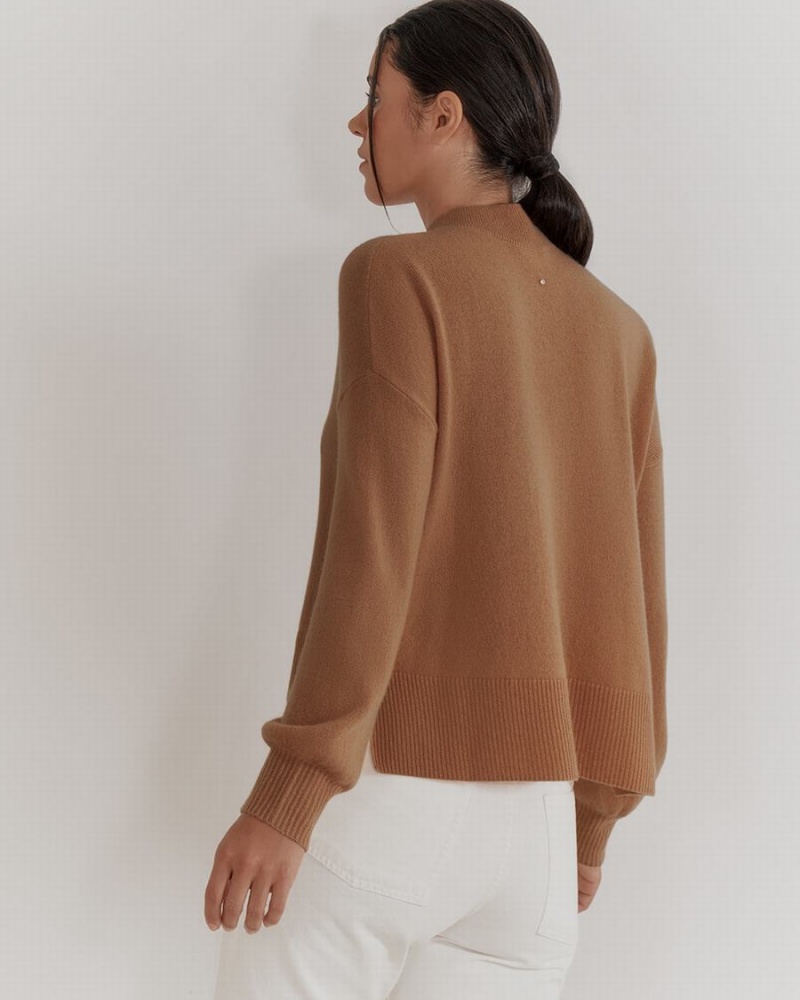 Cuyana Single Origin Cashmere Cropped Pullover Damen Braun | ANI7433YL