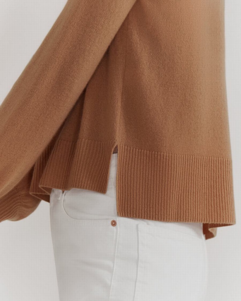 Cuyana Single Origin Cashmere Cropped Pullover Damen Braun | ANI7433YL