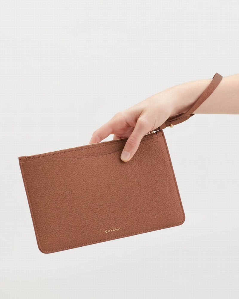 Cuyana Slim Wristlet Geldbörse Damen Braun | DZG748EY