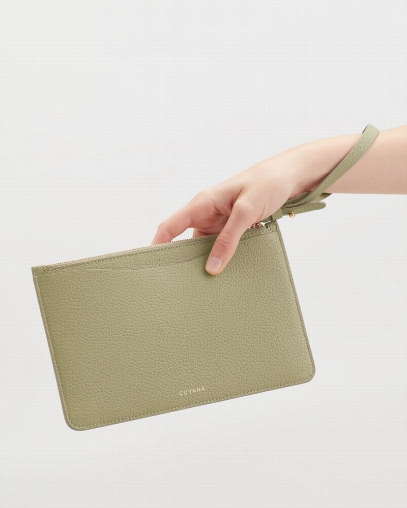 Cuyana Slim Wristlet Geldbörse Damen Grün | MRG2551EP