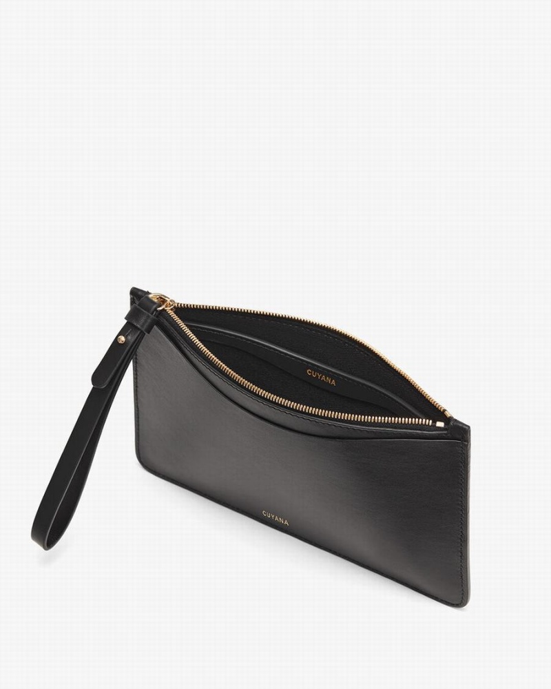 Cuyana Slim Wristlet Geldbörse Damen Schwarz | LBX2675FW