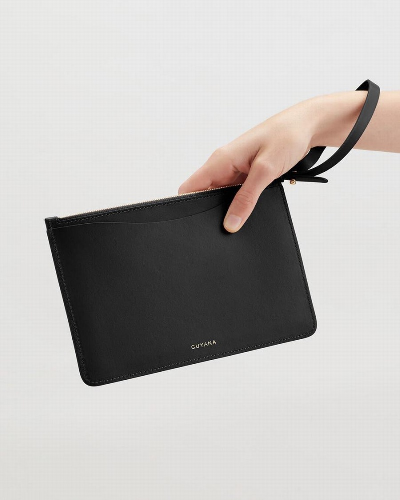 Cuyana Slim Wristlet Geldbörse Damen Schwarz | LBX2675FW