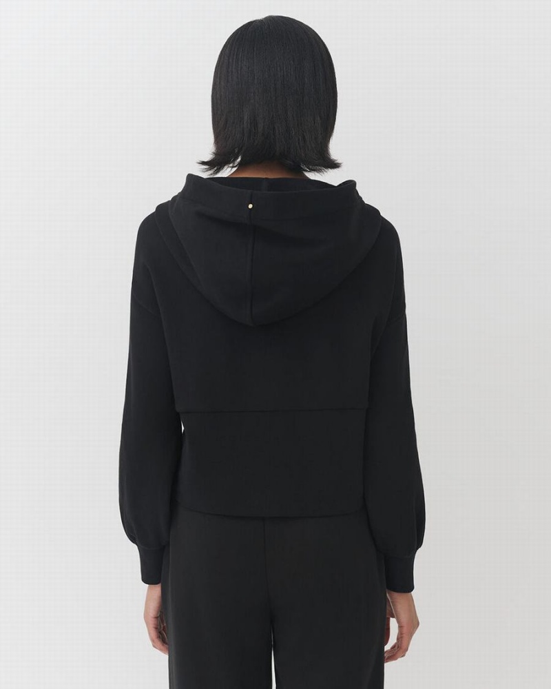 Cuyana Terry Zip Front Hoodie Damen Schwarz | VMJ2618VT