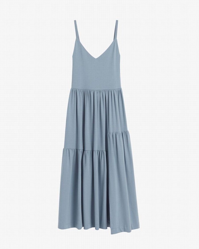 Cuyana Tiered Kleid Damen Blau | YXC1372PX