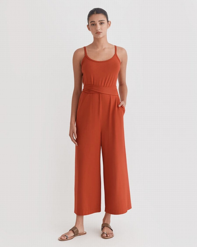 Cuyana V-Back Jumpsuit Damen Orange | BKS7421XB