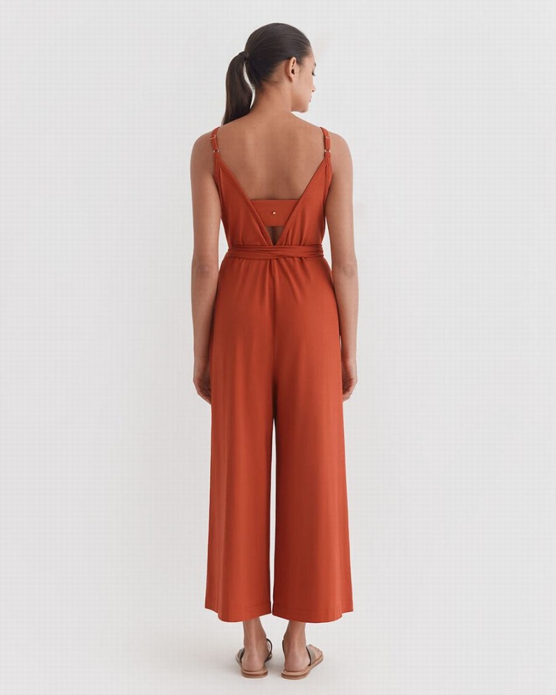 Cuyana V-Back Jumpsuit Damen Orange | BKS7421XB