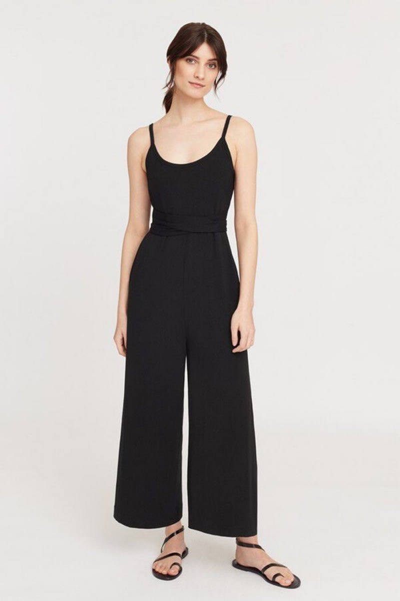 Cuyana V-Back Jumpsuit Damen Schwarz | YUB539PP