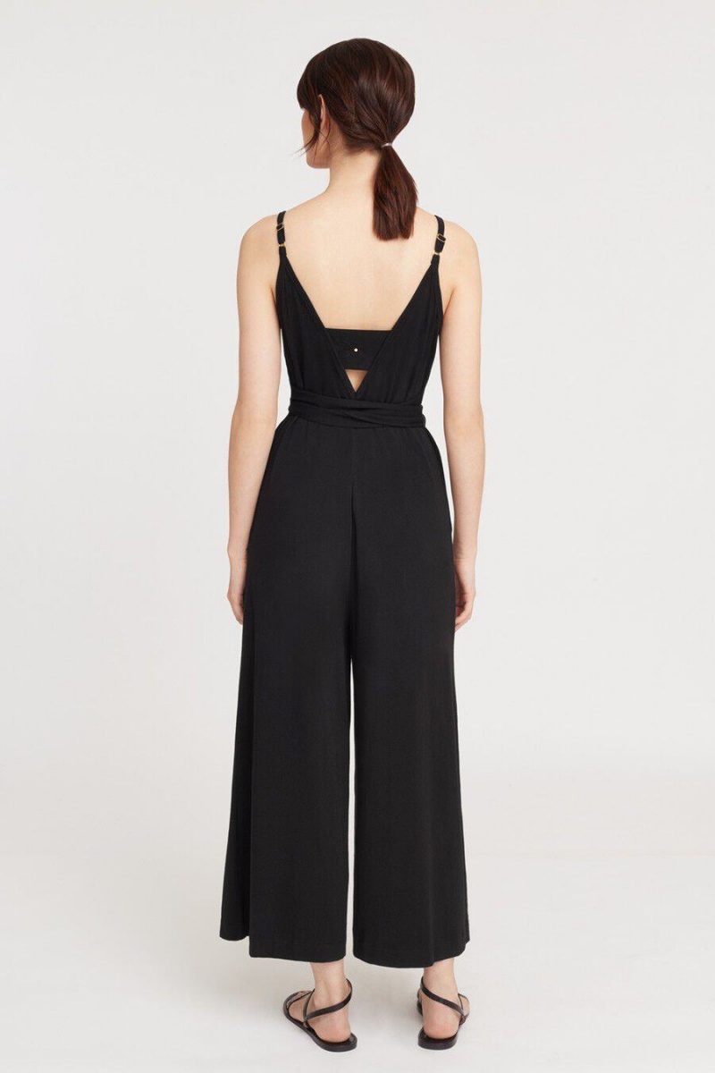 Cuyana V-Back Jumpsuit Damen Schwarz | YUB539PP