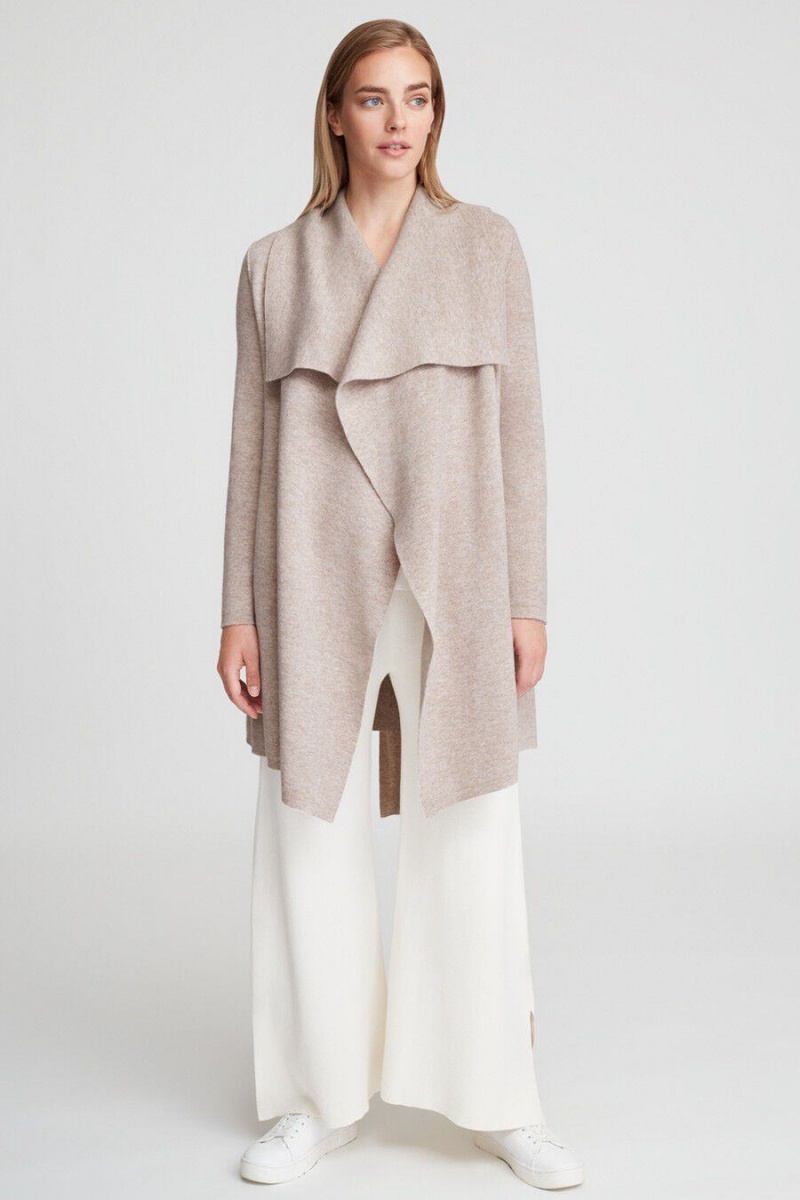 Cuyana Wolle Cashmere Kurzes Wrap Mäntel Damen Beige | GUE6030MV