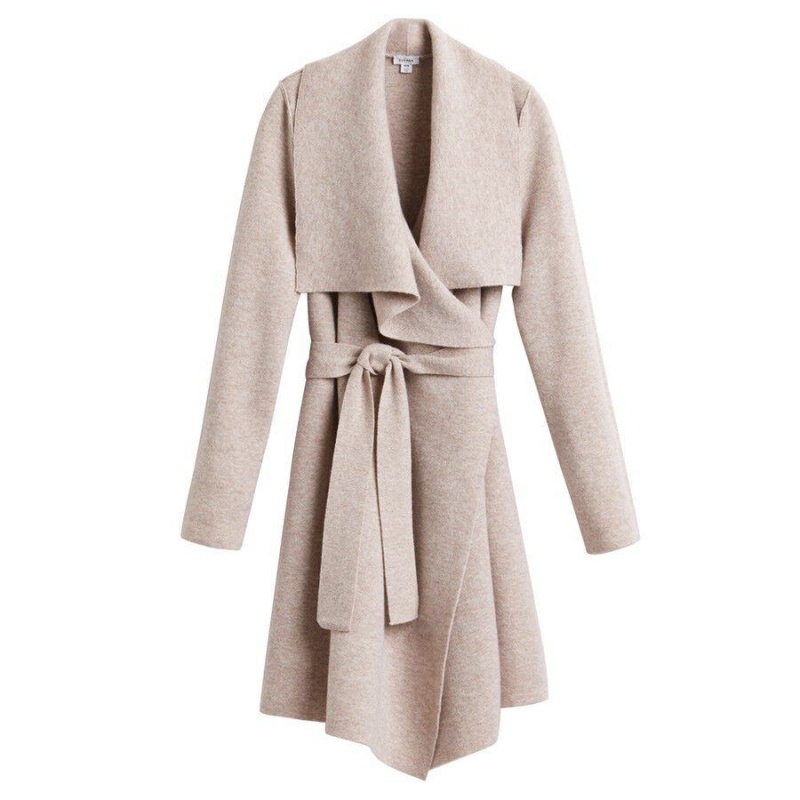 Cuyana Wolle Cashmere Kurzes Wrap Mäntel Damen Beige | GUE6030MV