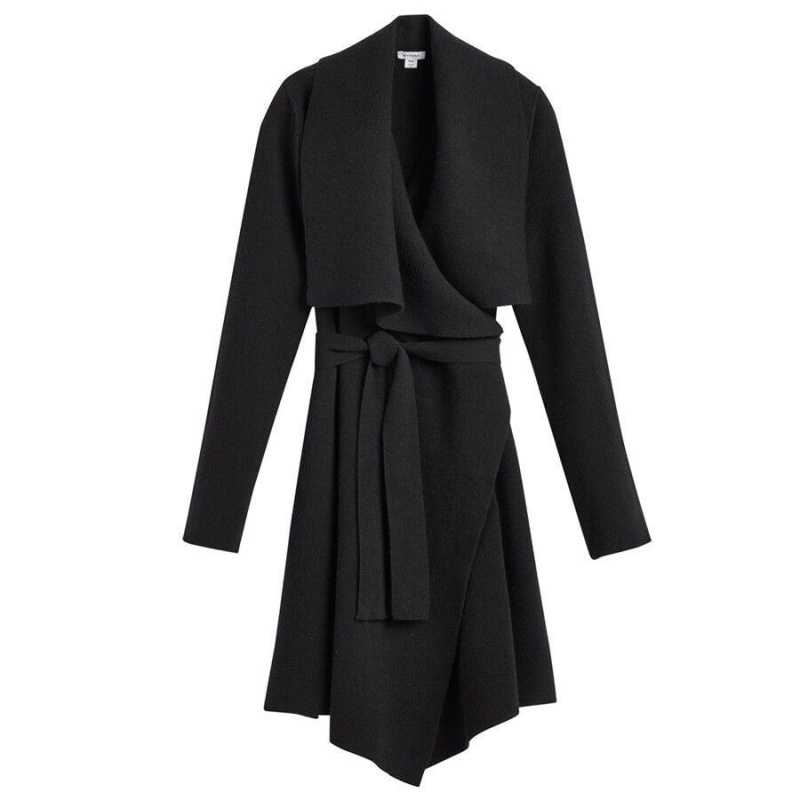 Cuyana Wolle Cashmere Kurzes Wrap Mäntel Damen Schwarz | CMF9528GI