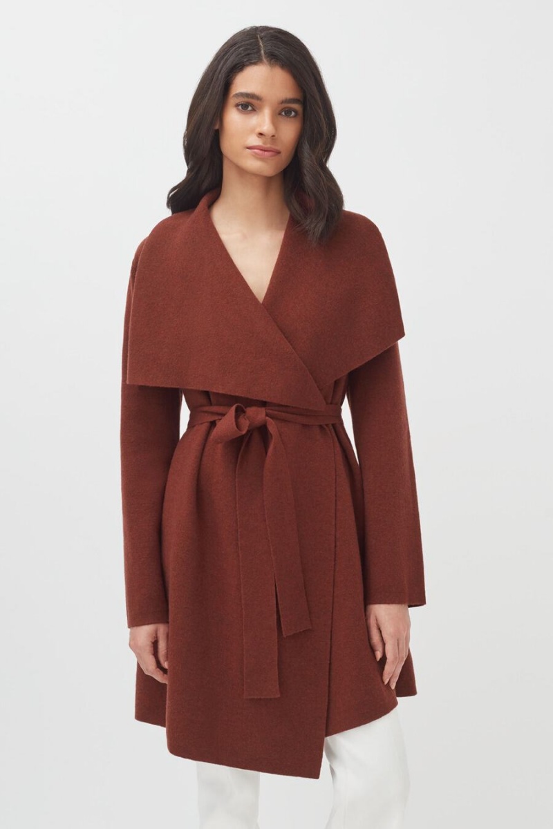 Cuyana Wolle Cashmere Kurzes Wrap Mäntel Damen Rot | DCU8944YE