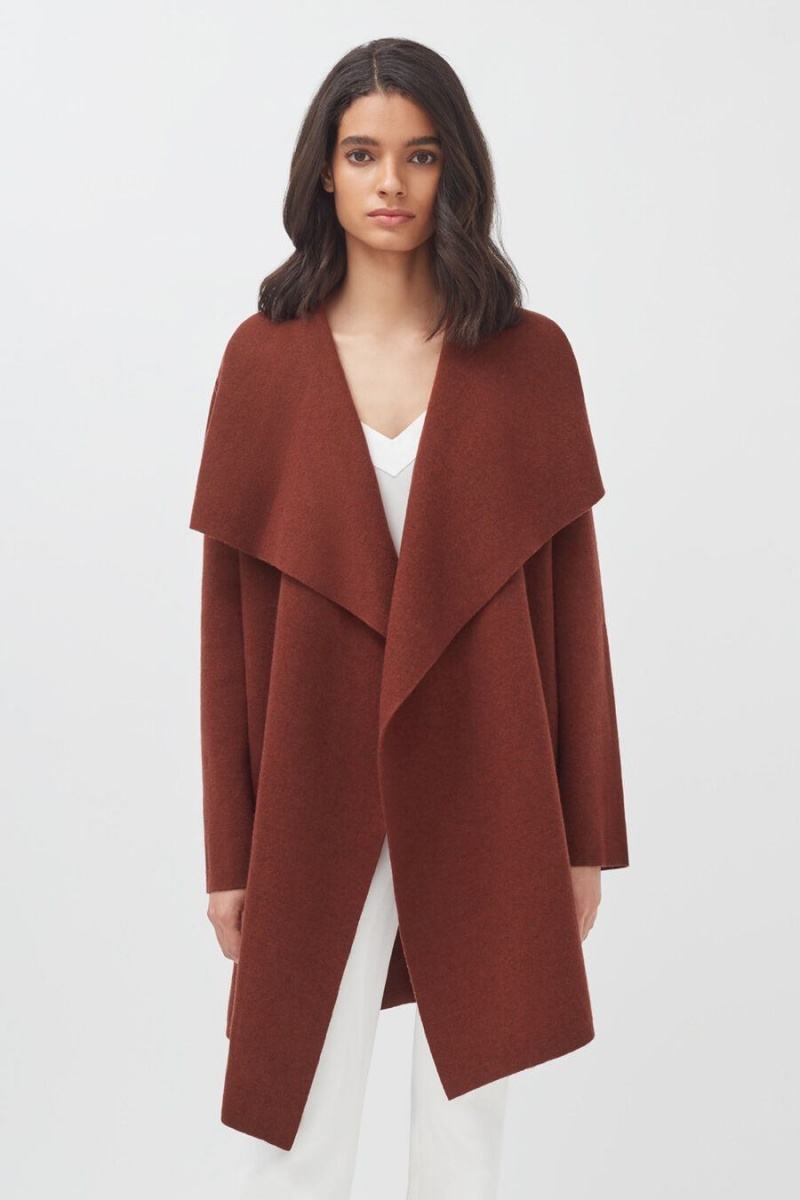 Cuyana Wolle Cashmere Kurzes Wrap Mäntel Damen Rot | DCU8944YE