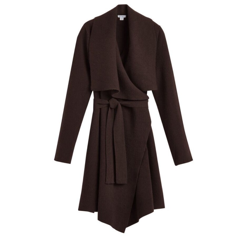 Cuyana Wolle Cashmere Kurzes Wrap Mäntel Damen Dunkelbraun | MGW8189NW