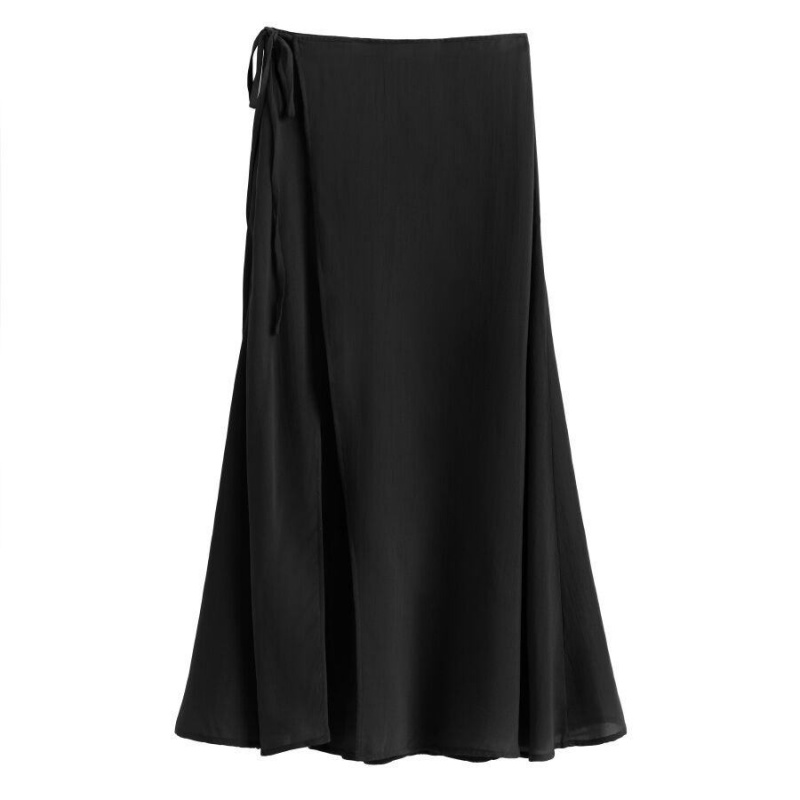 Cuyana Wrap Maxi Cover Up Röcke Damen Schwarz | ISR6238DL